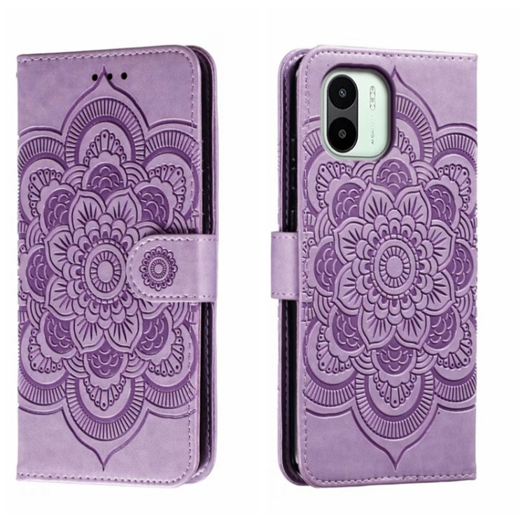 Knižkové puzdro pre Xiaomi Redmi A1 / Redmi A2 - Knižkové MANDALA fialové