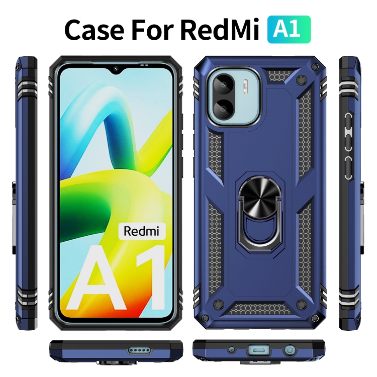 Tvrdený kryt pre Xiaomi Redmi A1 / Redmi A2 - RING ARMOR modrý
