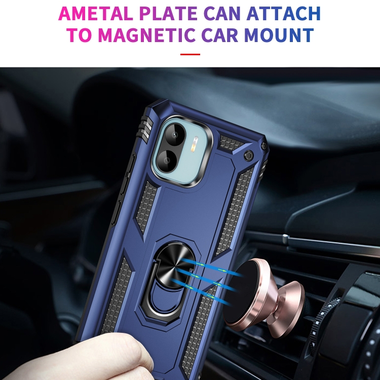 Tvrdený kryt pre Xiaomi Redmi A1 / Redmi A2 - RING ARMOR modrý