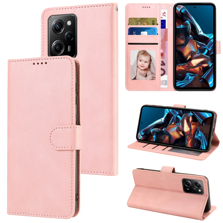 SKLO + PUZDRO 2v1 pre Xiaomi Redmi Note 12 Pro 5G - Knižkové SOLID ružové