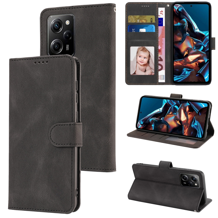SKLO + PUZDRO 2v1 pre Xiaomi Redmi Note 12 Pro 5G - Knižkové SOLID čierne
