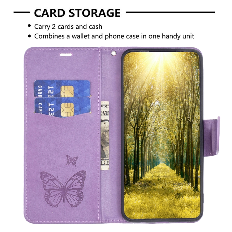 SKLO + PUZDRO 2v1 pre Xiaomi Redmi Note 12 Pro 5G - Knižkové BUTTERFLY fialové