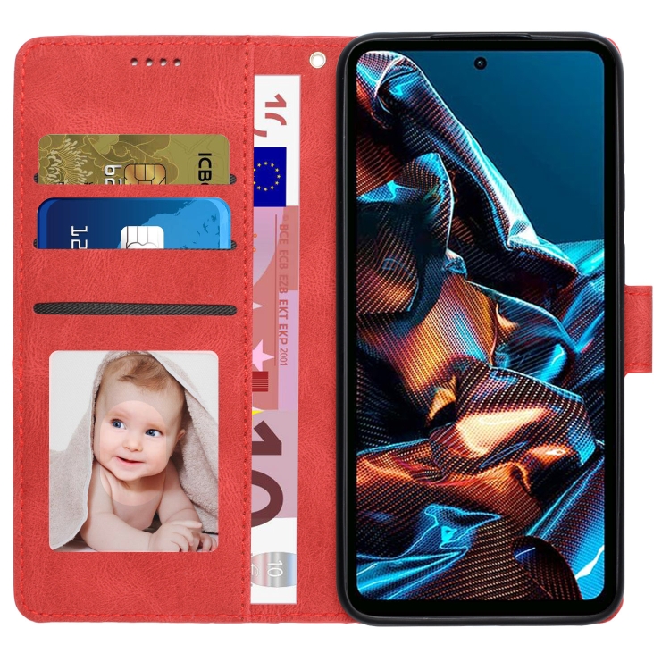 Knižkové puzdro pre Xiaomi Redmi Note 12 Pro 5G - Knižkové SOLID červené