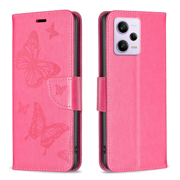 Knižkové puzdro pre Xiaomi Redmi Note 12 Pro 5G - Knižkové BUTTERFLY ružové