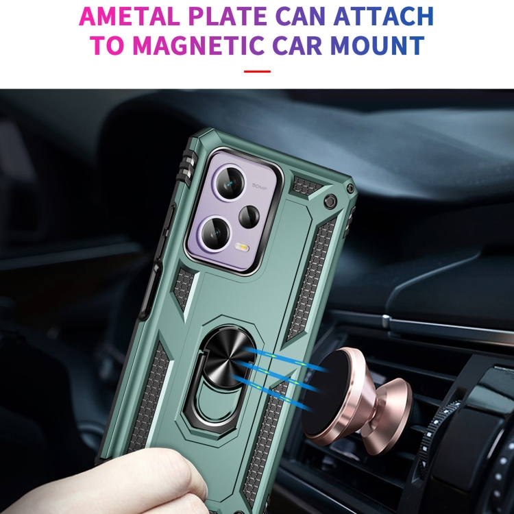 Tvrdený kryt pre Xiaomi Redmi Note 12 Pro 5G - RING ARMOR zelený