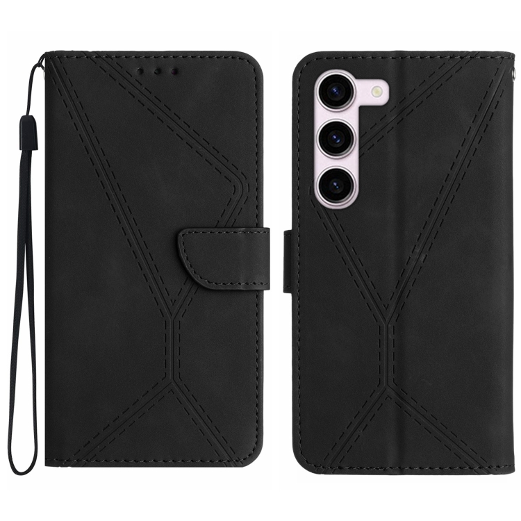 Knižkové puzdro pre Samsung Galaxy S23 5G - STITCHING čierne