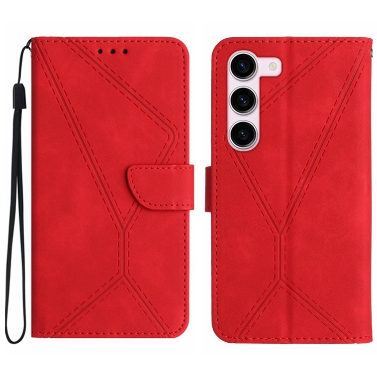 Knižkové puzdro pre Samsung Galaxy S23 5G - STITCHING červené