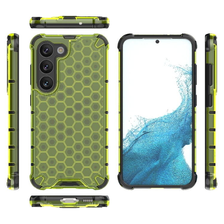 Tvrdený kryt pre Samsung Galaxy S23 5G - HONEYCOMB zelený