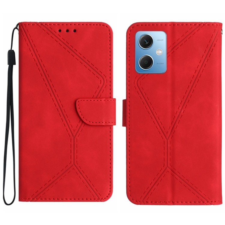SKLO + PUZDRO 2v1 pre Xiaomi Redmi Note 12 5G - Knižkové STITCHING červené