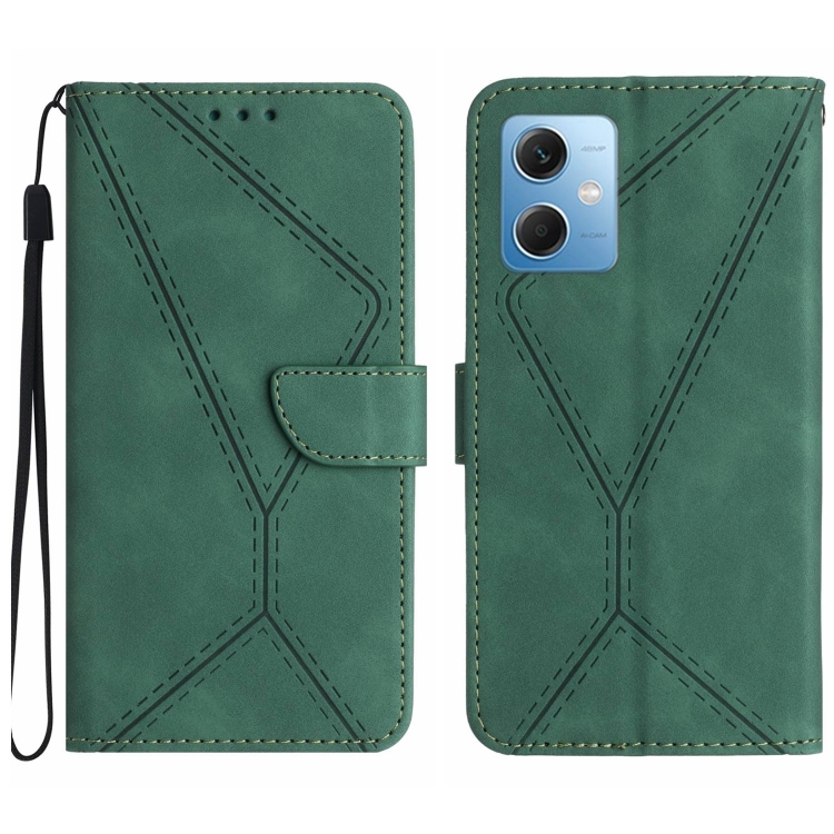 SKLO + PUZDRO 2v1 pre Xiaomi Redmi Note 12 5G - Knižkové STITCHING zelené