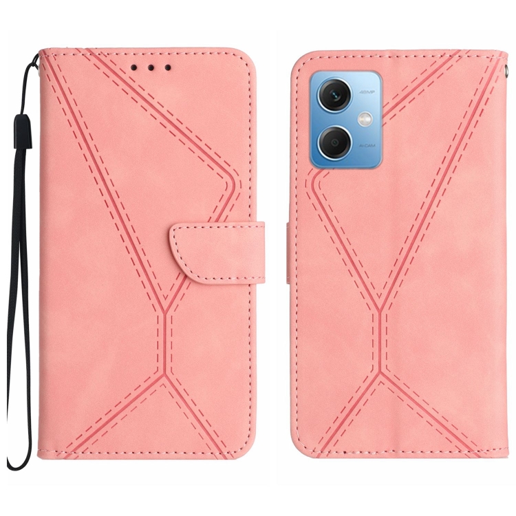 Knižkové puzdro pre Xiaomi Redmi Note 12 5G - Knižkové STITCHING ružové