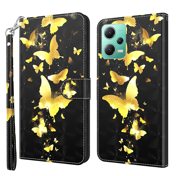 Knižkové puzdro pre Xiaomi Redmi Note 12 5G - Knižkové ART Butterfly Gold
