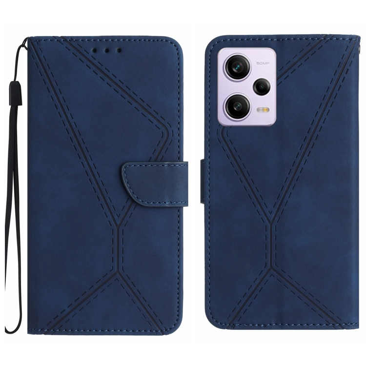 SKLO + PUZDRO 2v1 pre Xiaomi Redmi Note 12 Pro+ 5G - Knižkové STITCHING modré