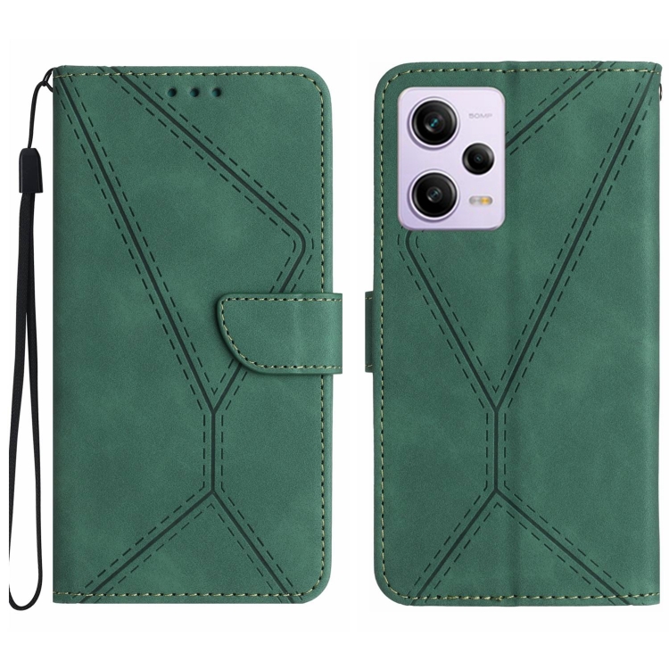 Knižkové puzdro pre Xiaomi Redmi Note 12 Pro+ 5G - STITCHING zelené