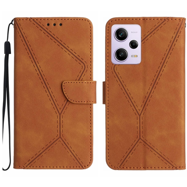Knižkové puzdro pre Xiaomi Redmi Note 12 Pro+ 5G - STITCHING hnedé