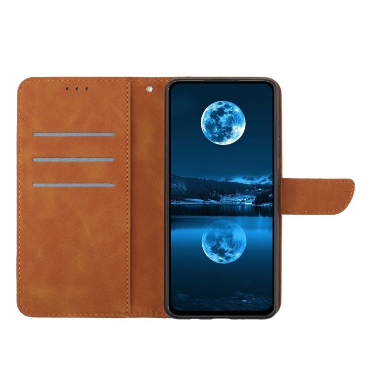 Knižkové puzdro pre Xiaomi Redmi Note 12 Pro+ 5G - STITCHING hnedé