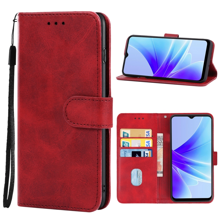 Set 2v1 sklo + knižkové puzdro na Oppo A57 5G 2022 / Oppo A57s 4G – Solid, červený