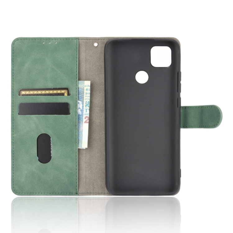 SKLO + PUZDRO 2v1 pre Xiaomi Redmi 9C - Knižkové SOLID zelené