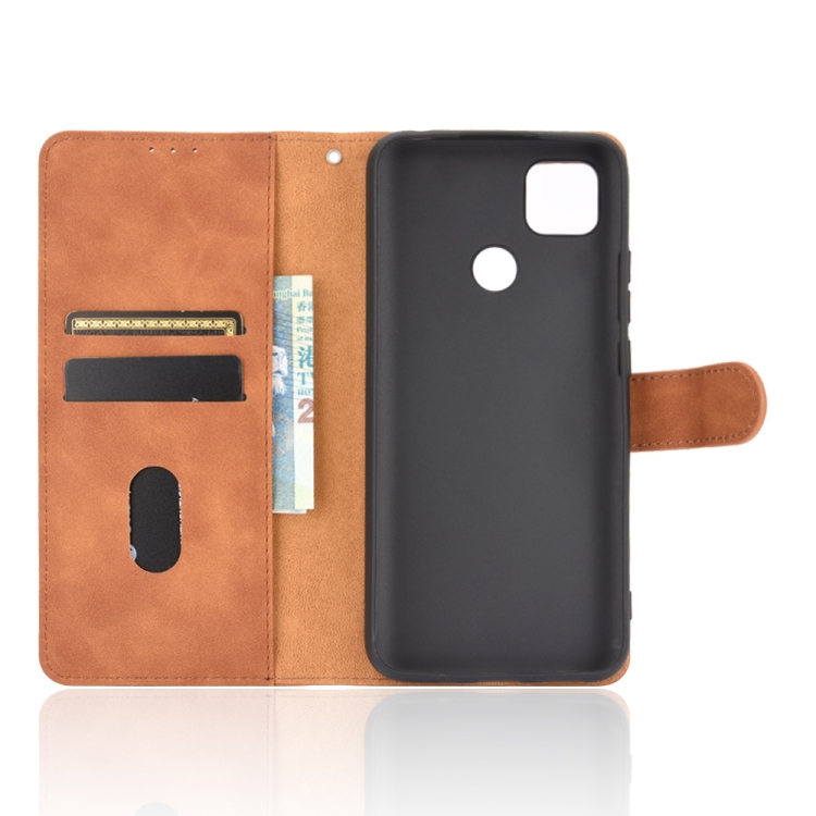 SKLO + PUZDRO 2v1 pre Xiaomi Redmi 9C - Knižkové SOLID hnedé