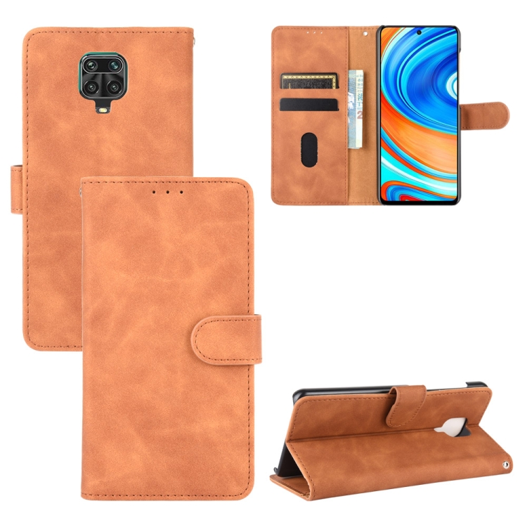 SKLO + PUZDRO 2v1 pre Xiaomi Redmi Note 9 Pro / Note 9s - Knižkové SOLID hnedé