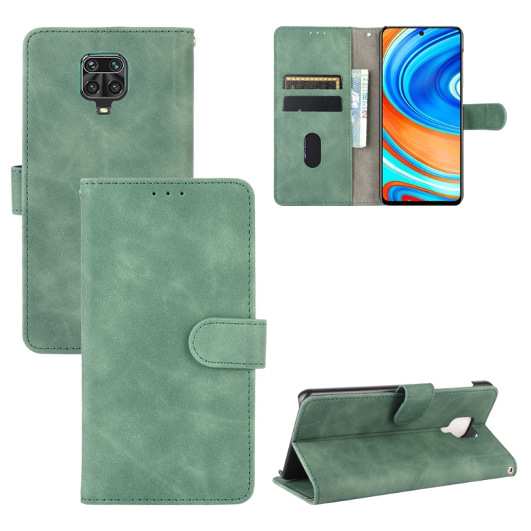 SKLO + PUZDRO 2v1 pre Xiaomi Redmi Note 9 Pro / Note 9s - Knižkové SOLID zelené