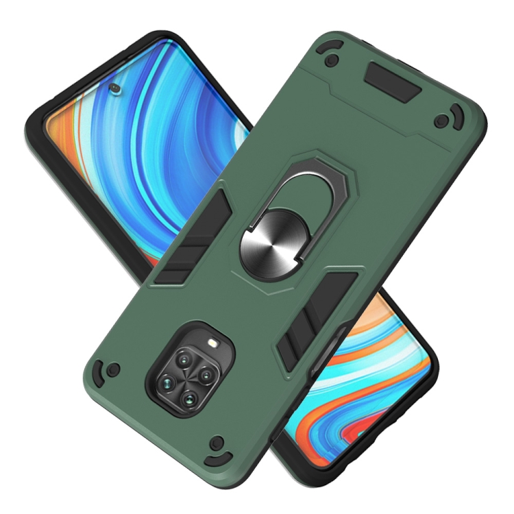Tvrdený kryt pre Xiaomi Redmi Note 9 Pro / Note 9s - RING zelený