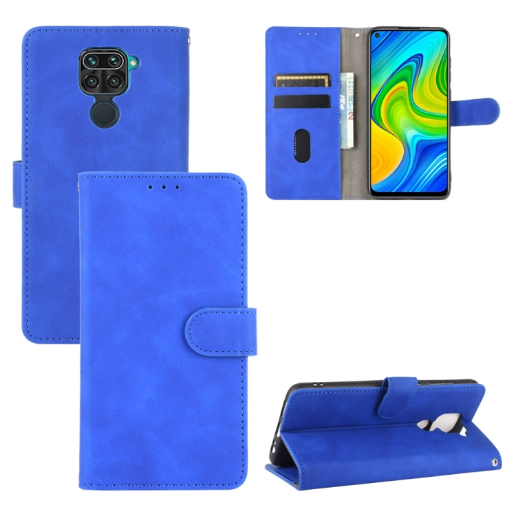 SKLO + PUZDRO 2v1 pre Xiaomi Redmi Note 9 - Knižkové SOLID modré
