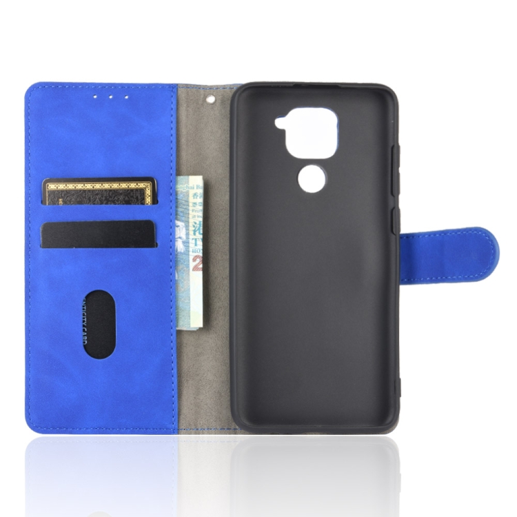 SKLO + PUZDRO 2v1 pre Xiaomi Redmi Note 9 - Knižkové SOLID modré