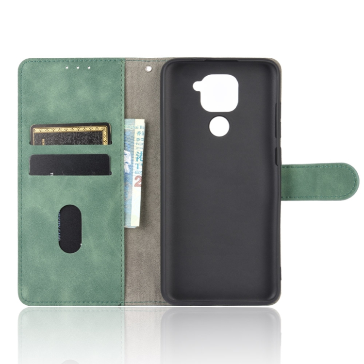 SKLO + PUZDRO 2v1 pre Xiaomi Redmi Note 9 - Knižkové SOLID zelené