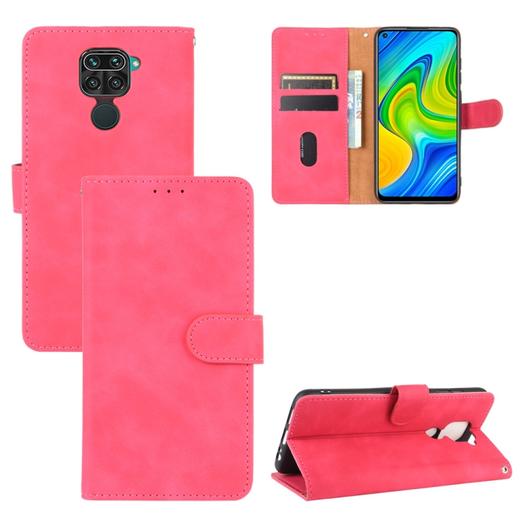 SKLO + PUZDRO 2v1 pre Xiaomi Redmi Note 9 - Knižkové SOLID ružové