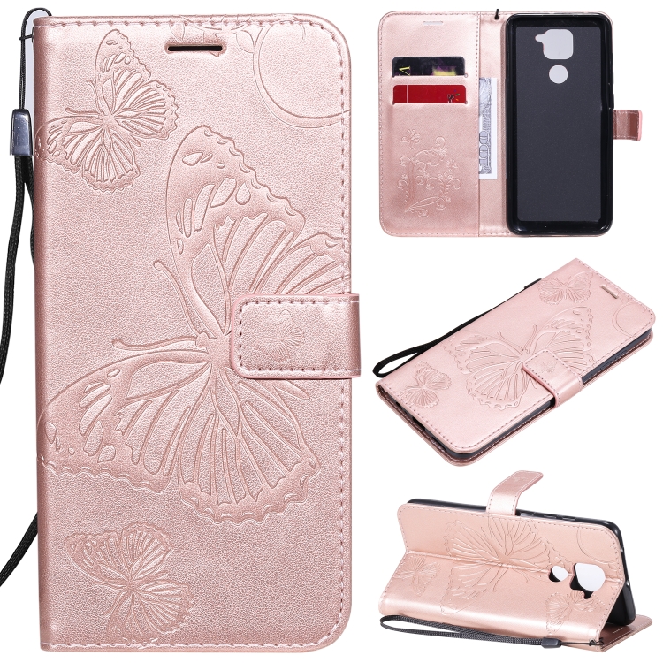 SKLO + PUZDRO 2v1 pre Xiaomi Redmi Note 9 - Knižkové BUTTERFLY ružové