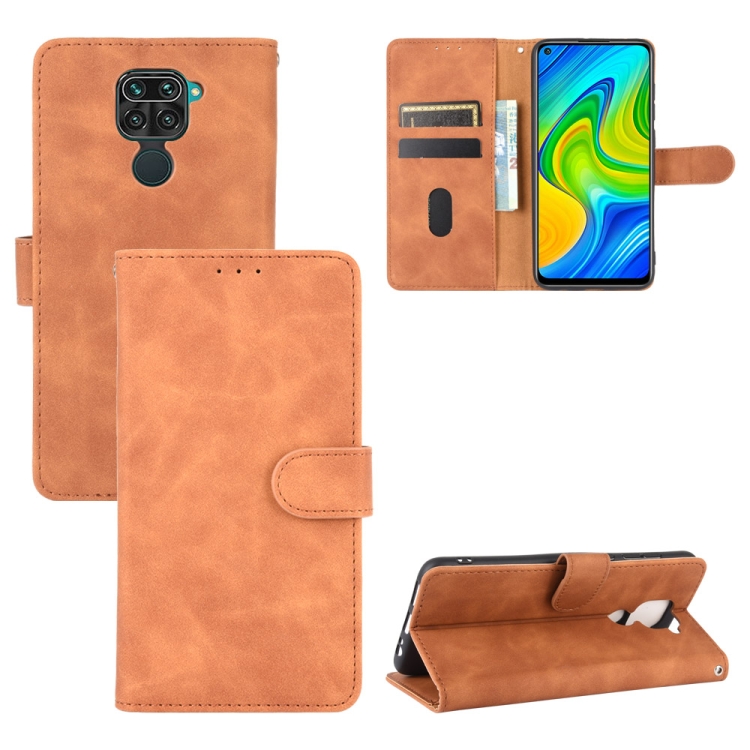 Knižkové puzdro pre Xiaomi Redmi Note 9 - Knižkové SOLID hnedé