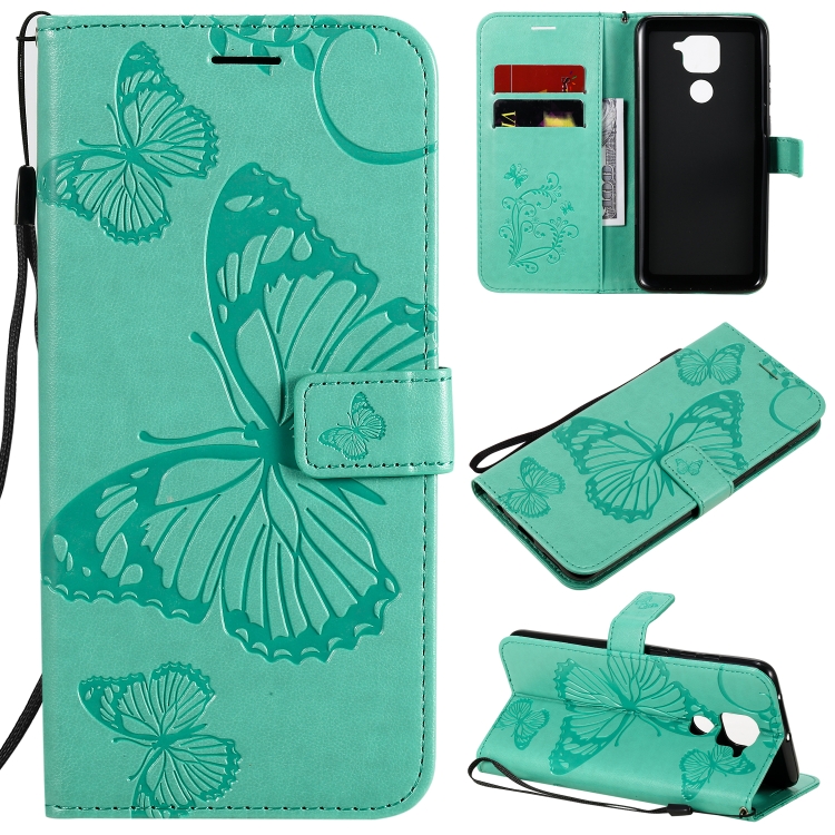 Knižkové puzdro pre Xiaomi Redmi Note 9 - Knižkové BUTTERFLY zelené
