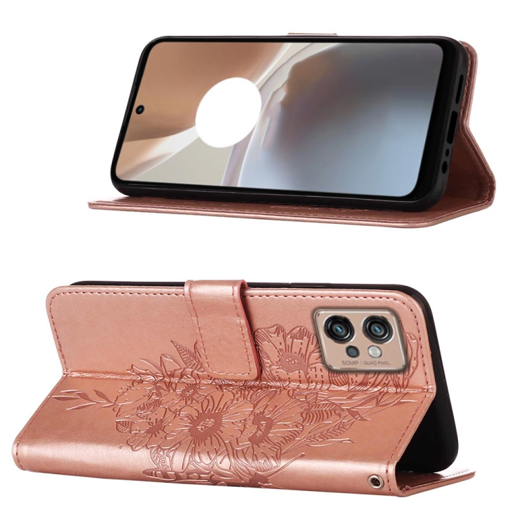 Knižkové puzdro pre Motorola Moto G32 - BUTTERFLY ružové