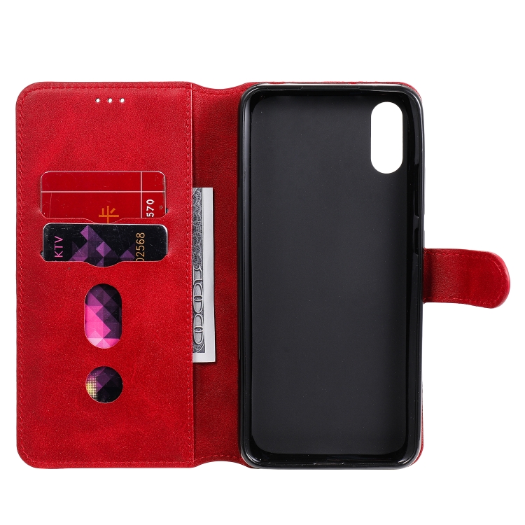 SKLO + PUZDRO 2v1 pre Xiaomi Redmi 9A / 9AT - Knižkové SOLID červené