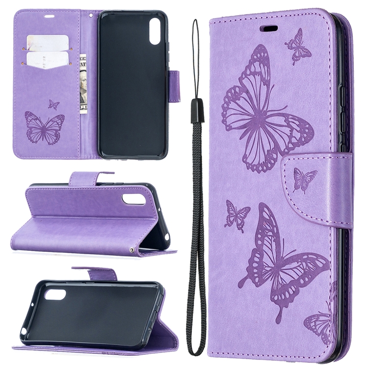 Knižkové puzdro pre Xiaomi Redmi 9A / 9AT - Knižkové BUTTERFLY fialové