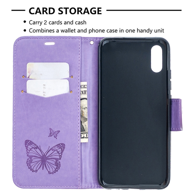 Knižkové puzdro pre Xiaomi Redmi 9A / 9AT - Knižkové BUTTERFLY fialové