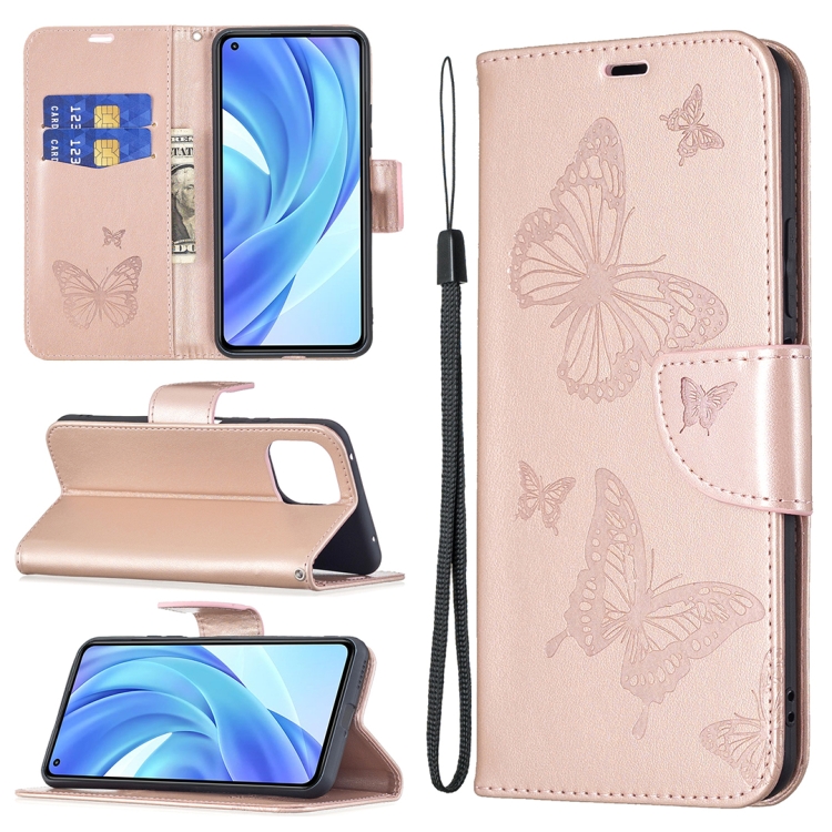 Knižkové puzdro pre Xiaomi Mi 11 Lite 4G / 5G - Knižkové BUTTERFLY ružové