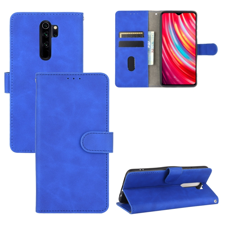 SKLO + PUZDRO 2v1 pre Xiaomi Redmi Note 8 Pro - Knižkové SOLID modré