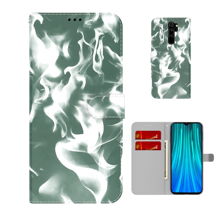 SKLO + PUZDRO 2v1 pre Xiaomi Redmi Note 8 Pro - Knižkové CLOUD zelené