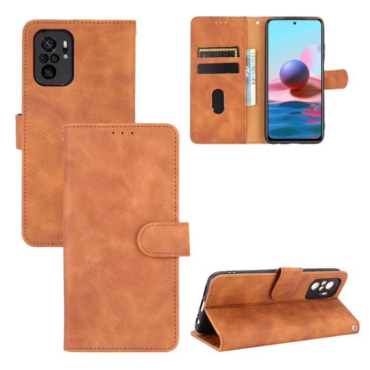 SKLO + PUZDRO 2v1 pre Xiaomi Redmi Note 10 / 10s - Knižkové SOLID hnedé