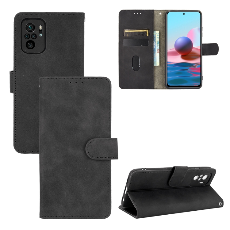 SKLO + PUZDRO 2v1 pre Xiaomi Redmi Note 10 / 10s - Knižkové SOLID čierne