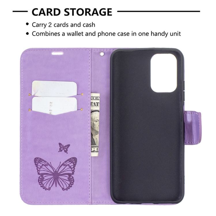Knižkové puzdro pre Xiaomi Redmi Note 10 / 10s - Knižkové BUTTERFLY fialové
