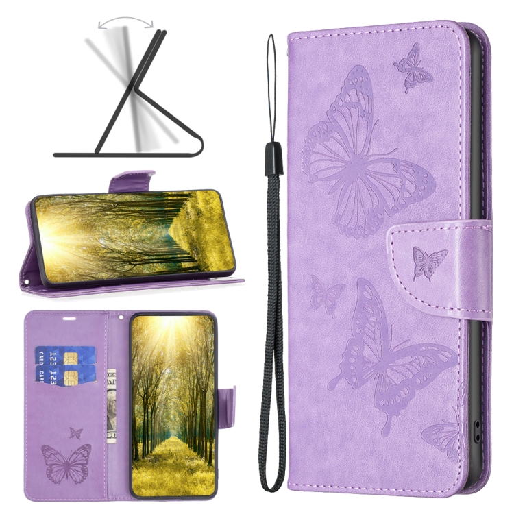 SKLO + PUZDRO 2v1 pre Xiaomi Redmi 10 5G - Knižkové BUTTERFLY fialové