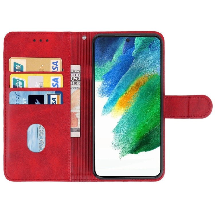 SKLO + PUZDRO 2v1 pre Samsung Galaxy S21 FE 5G - Knižkové SOLID červené