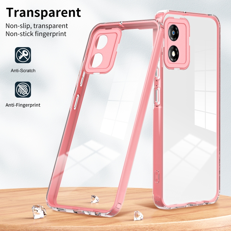 SKLO + PUZDRO 2v1 pre Motorola Moto E13 - Tvrdené FRAME ružové