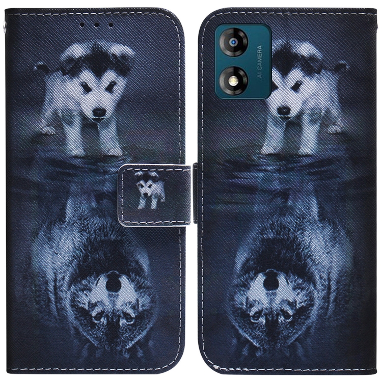 Knižkové puzdro pre Motorola Moto E13 - ART Wolf and Dog