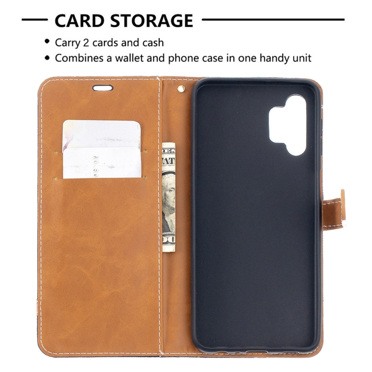 SKLO + PUZDRO 2v1 pre Samsung Galaxy A32 5G - Knižkové DENIM čierne