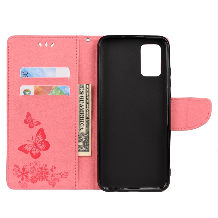 SKLO + PUZDRO 2v1 pre Samsung Galaxy A32 5G - Knižkové BUTTERFLY ružové
