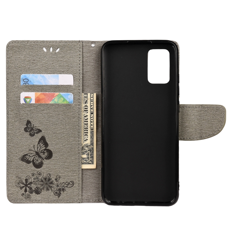 SKLO + PUZDRO 2v1 pre Samsung Galaxy A32 5G - Knižkové BUTTERFLY sivé